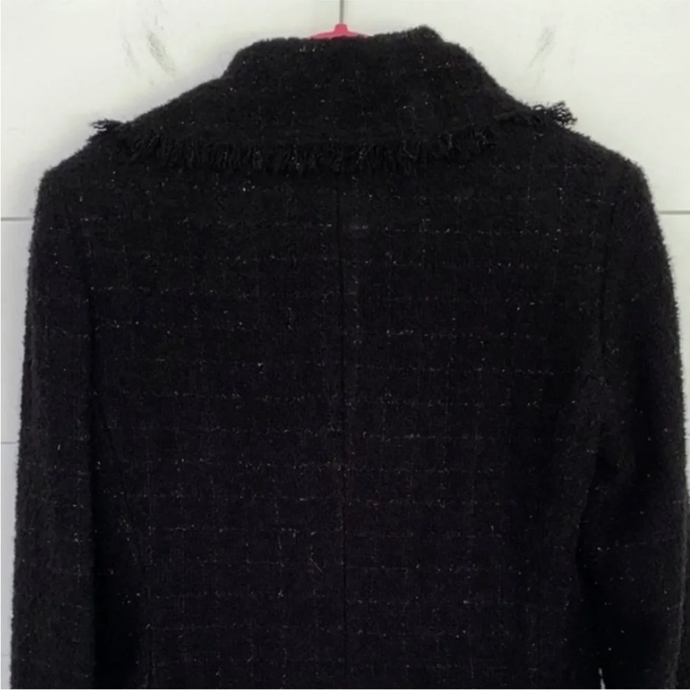 (20) Express Wool Blend Boucle Moto Jacket Black 5/6
